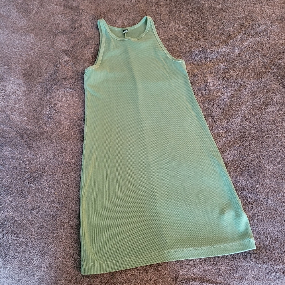 Old Navy Green Sleeveless Ribbed Dress Size L